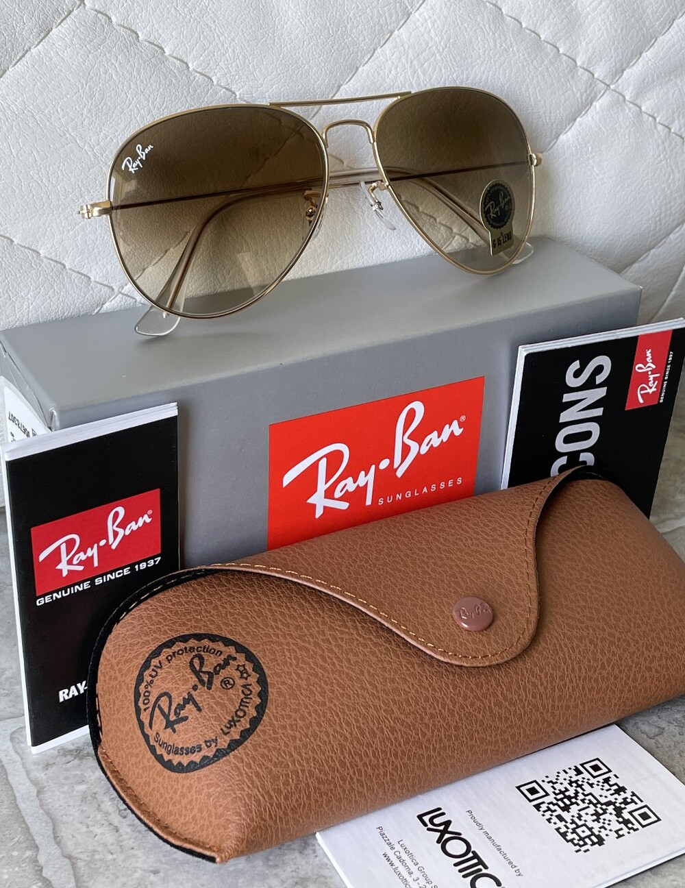 Ray-Ban Aviator Sunglasses Gradient Brown